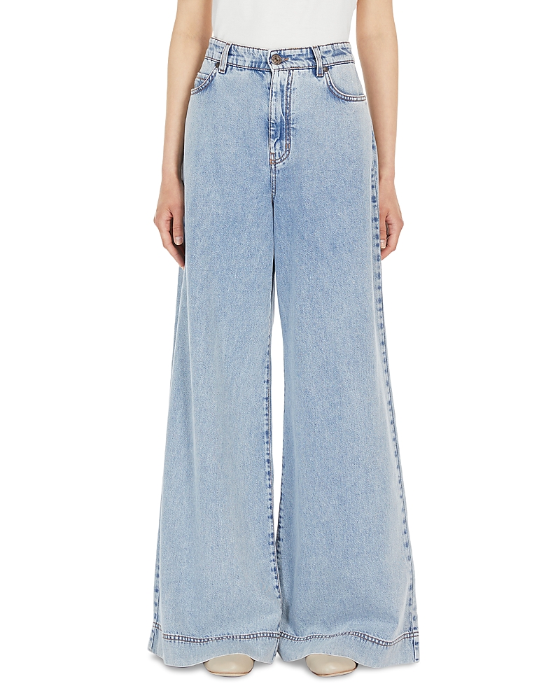 WEEKEND MAX MARA VEGA WIDE LEG JEANS IN NAVY