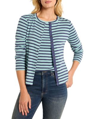 Nzt By Nic+Zoe Snap Front Striped Cardigan