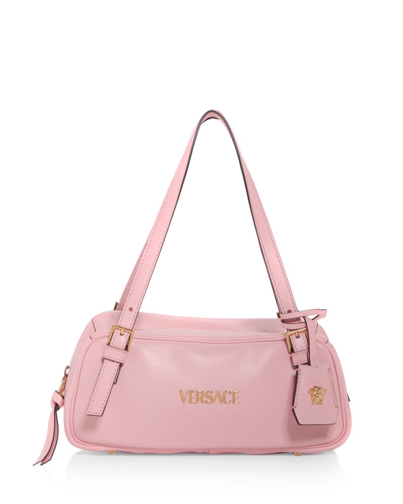 Versace Tag Bowling Shoulder Bag in English Rose
