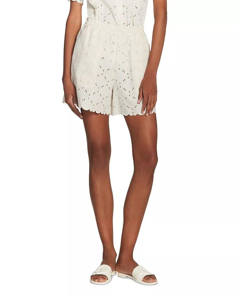 Moncler Eyelet Embroidered Shorts