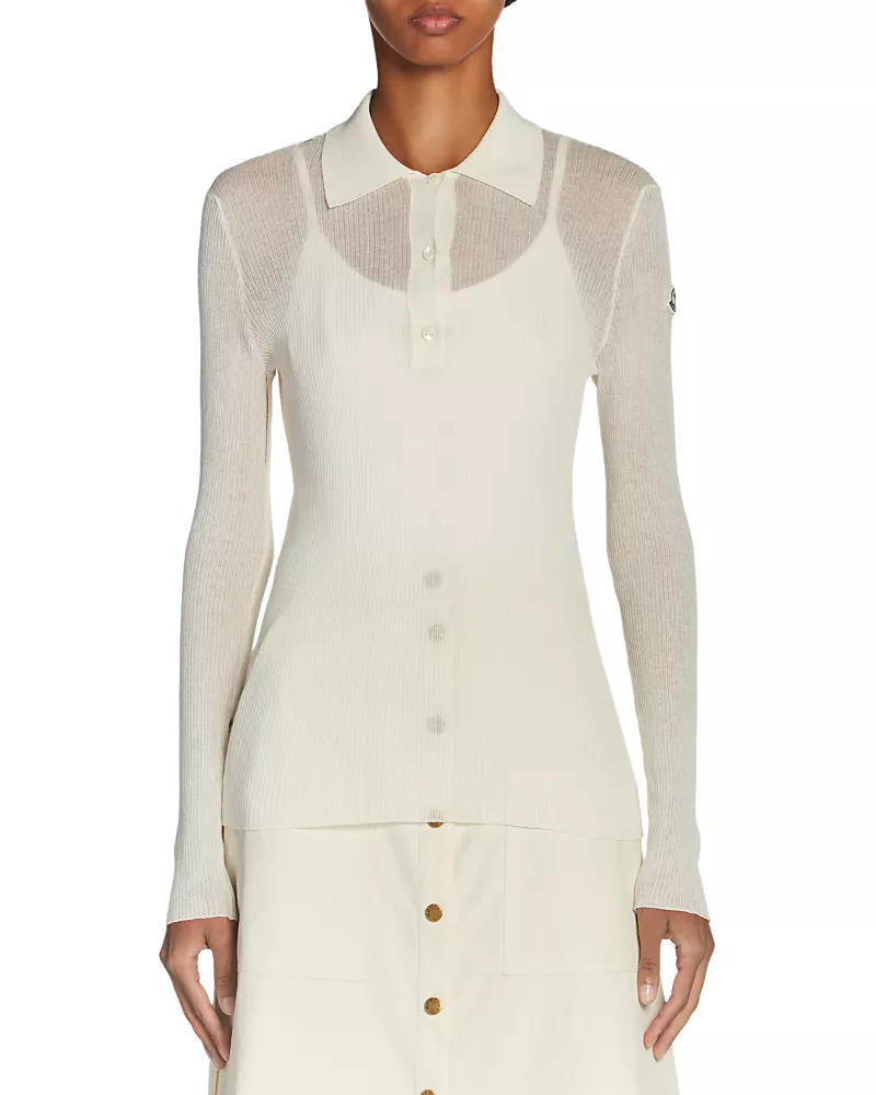 Moncler Semi Sheer Polo Top