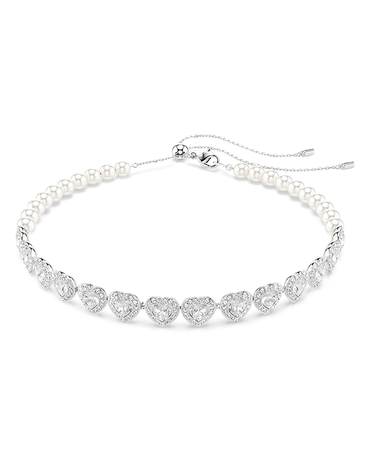 Swarovski Ariana Grande Crystal Heart Halo Tennis Choker Necklace, 11.75-17.375