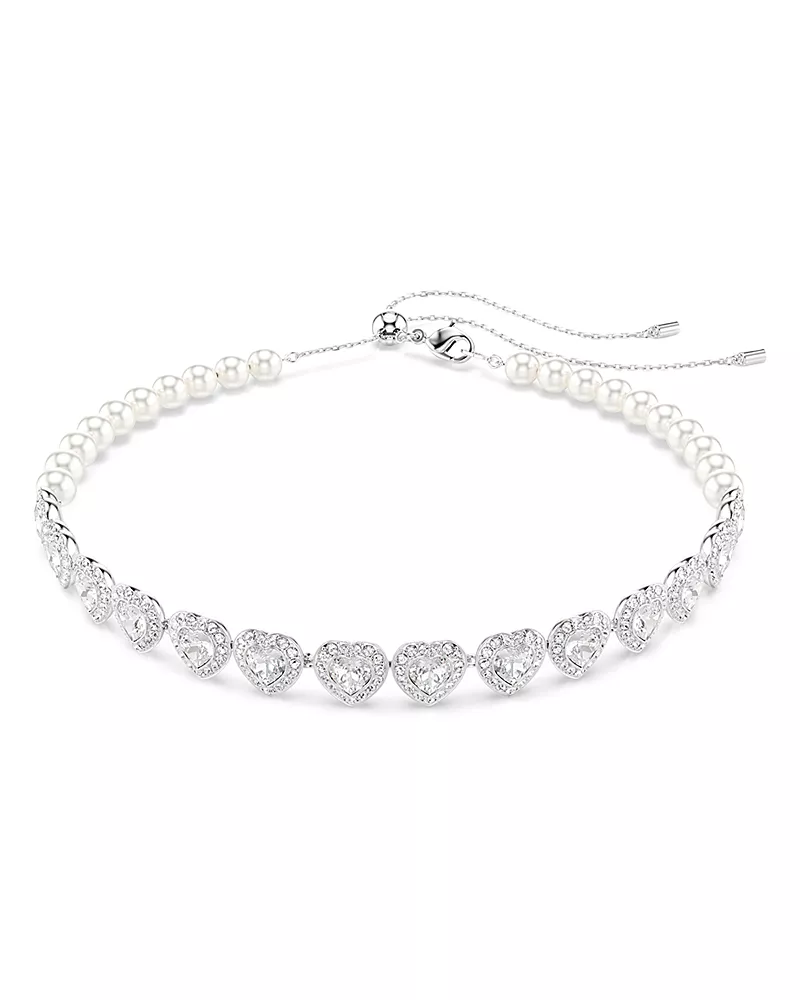 Swarovski Ariana Grande Crystal Heart Halo Tennis Choker Necklace, 11.75-17.375