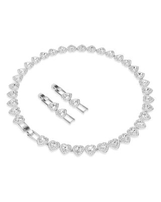 Ariana Grande Crystal Heart Halo Tennis Necklace, 14.875-17.75"