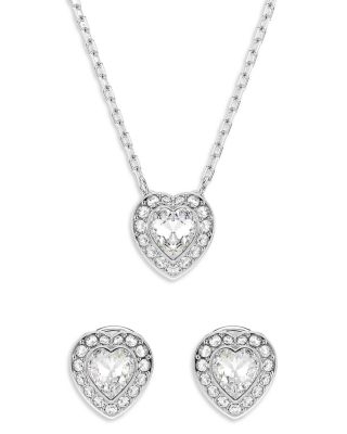 Ariana Grande Heart Halo Pendant Necklace & Matching Stud Earrings, Set of 2