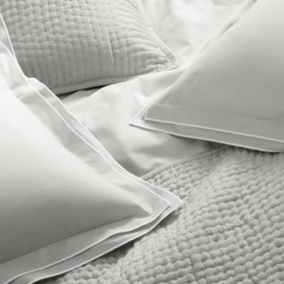 Tipped Double Flange Percale Bedding Collection - Exclusive