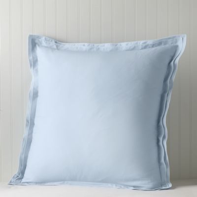 Tipped Double Flange Percale Sham Set, Euro - Exclusive