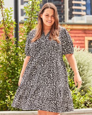 Abstract Spot Mini Shirt Dress