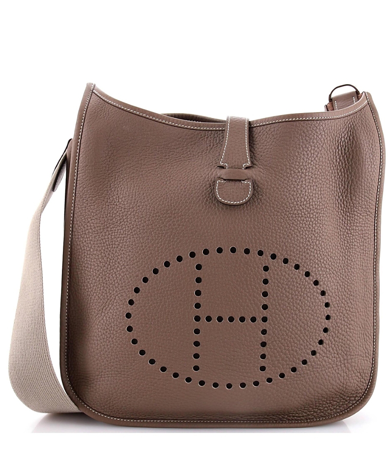 Pre-owned Pre-owned Hermes Hermes Gm Evelyne Bag Gen Ii Clemence In Gray