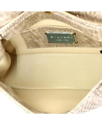 Small Serpenti Cabochon Shoulder Bag Diagonal Quilted Metallic Karung