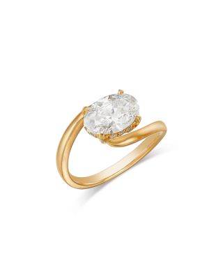 Bloomingdale's Fine Collection - Certified Lab Grown Diamond Oval Solitaire Ring in 14K Yellow Gold, 2.0 ct. t.w.