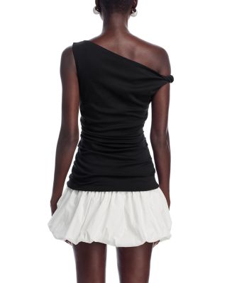 Wesley Mixed Media Bubble Hem Mini Dress