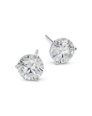 Certified Lab Grown Diamond Stud Earrings in 18K White Gold, 5.0 tcw