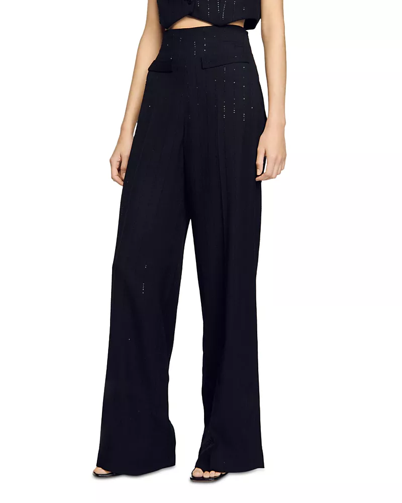 Sandro Sequin Suit Pants
