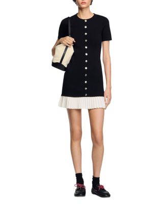 Short Knit Dress with Ruffle