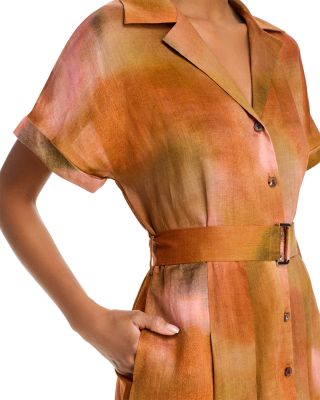 Notch Collar Shirt Dress