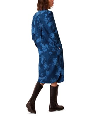 Chalk Print Denim Shirt Dress