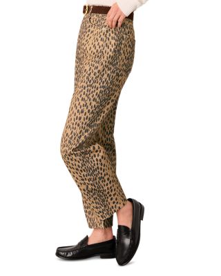 Animal Print Barrel Leg Pants