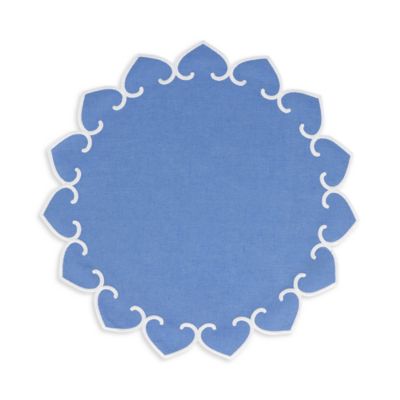 Tessuti Round Placemats with White Stitching, Set of 4