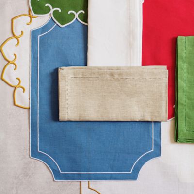 Tessuti Rectangular Placemats with White Stitching, Set of 4