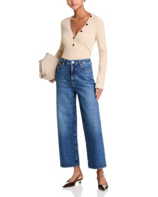 The Wide High Rise Ankle Wide Leg Jeans in Rival