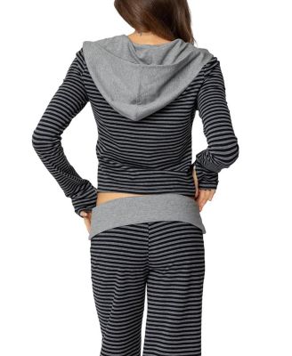 Meggy Striped Zip Up Hoodie