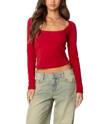 Mora Lace Trim Ribbed T Shirt