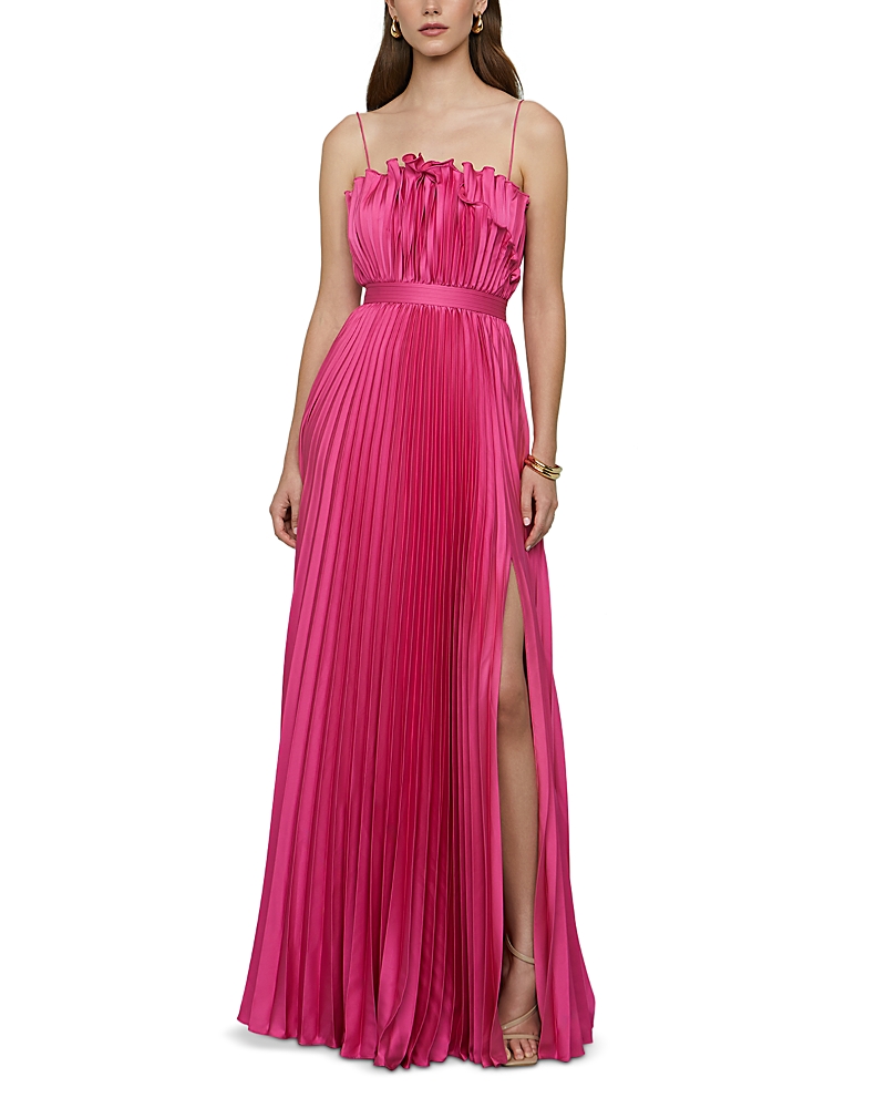 Amur Arora Pleated Gown In Blooming Lily