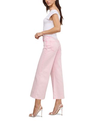 Good Waist High Rise Cropped Palazzo Jeans in Pink