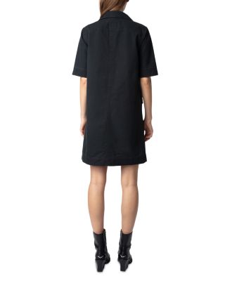 Record Military Cotton Mini Dress