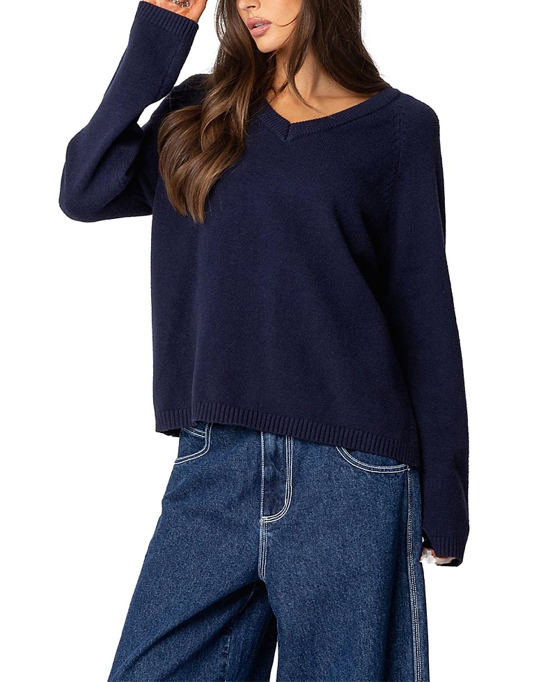 Edikted Martha Oversized V Neck Sweater
