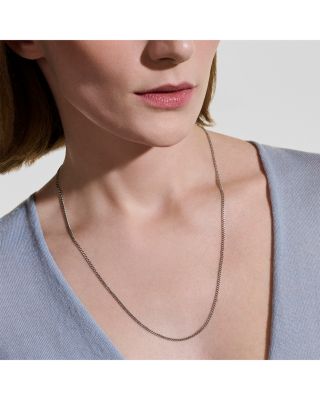 Sterling Silver 2.1mm Curb Chain Necklace, 22/24"