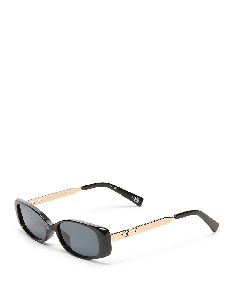 Le Specs Lil Starlight Rectangle Sunglasses, 54mm In Black