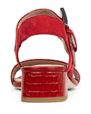 Women's Ankle Strap Slingback Mid Heel Sandals