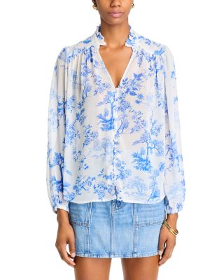 Toile Ruffle Blouse - Exclusive
