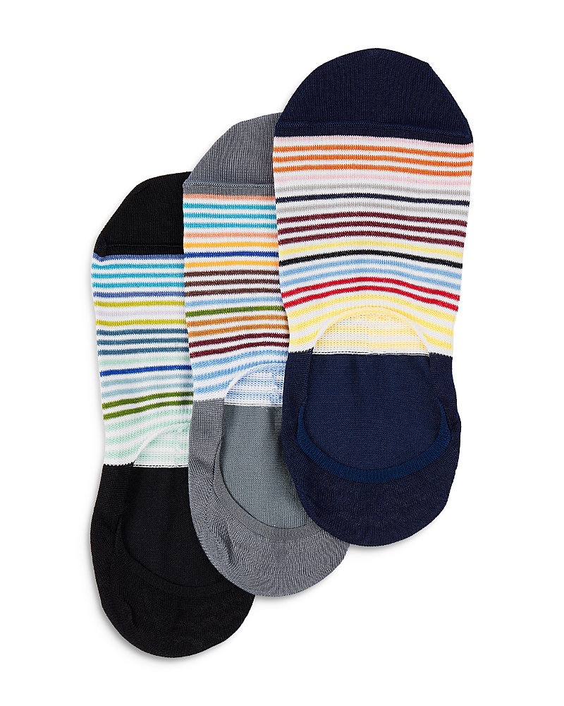 Paul Smith Stripe No Show Socks, Pack Of 3 In Multi
