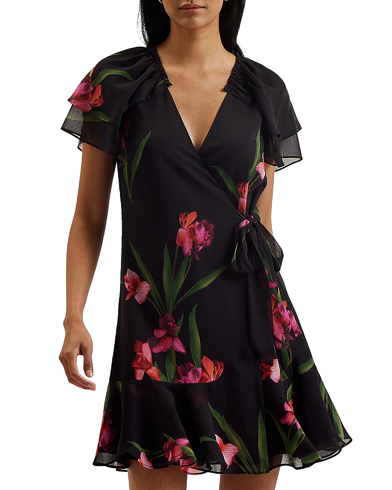 Ted Baker Angel Sleeve Wrap Mini Dress