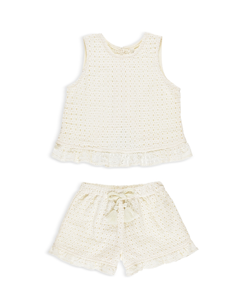 RYLEE + CRU GIRLS' LEONIE EYELET TOP & SHORTS SET - LITTLE KID