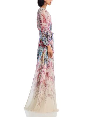 Chiffon Floral Print A Line Dress