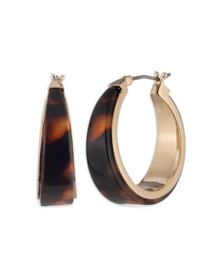 Ralph Lauren - Faux Tortoise Hoop Earrings, 1.4" diameter