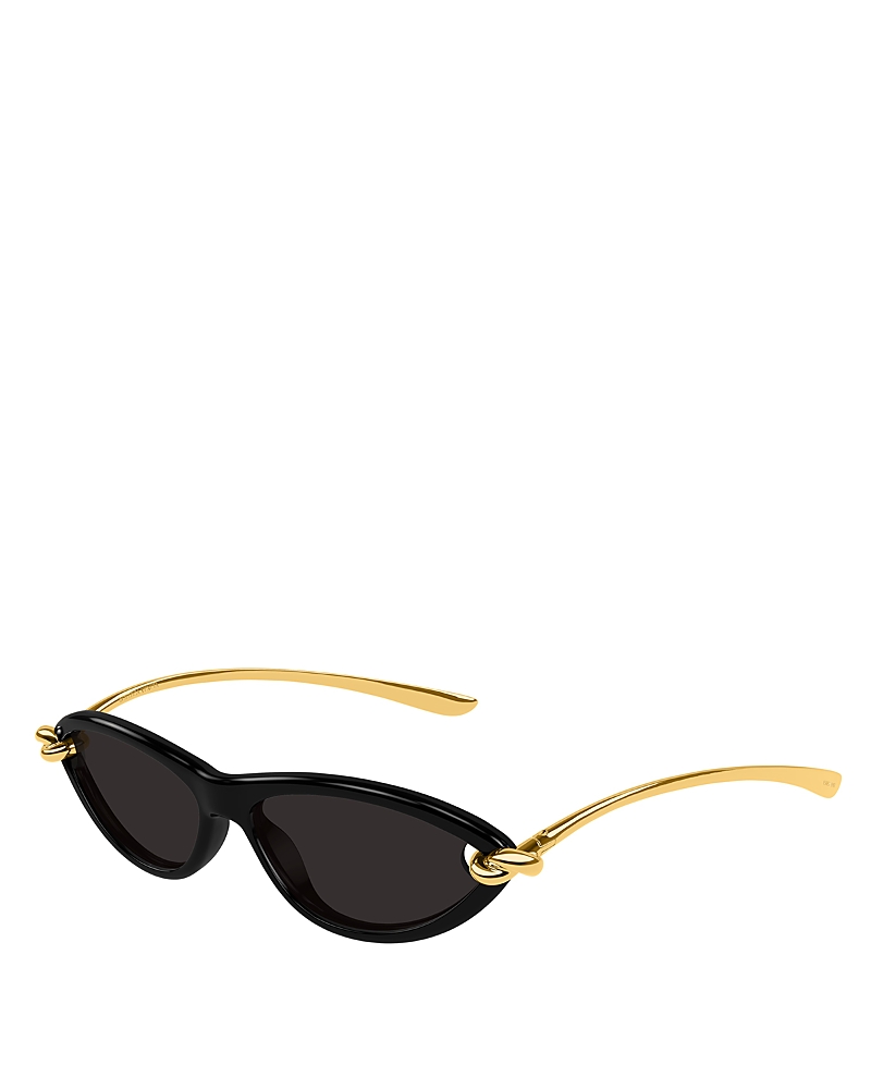 Bottega Veneta Bv1390s Signature Icons 001 Black Gold Grey Sunglasses In Black