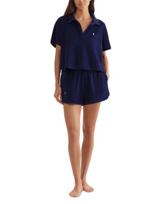 Terry Cloth Shirt & Short Cover Up Set