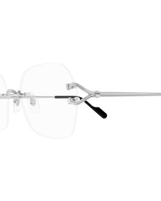 C Decor Rimless Square Optical Glasses, 55mm