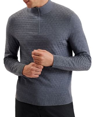 T Stitch Quarter Zip Pullover Sweater