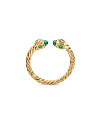 Renaissance Ring in 18K Yellow Gold with Emeralds, 2.3mm