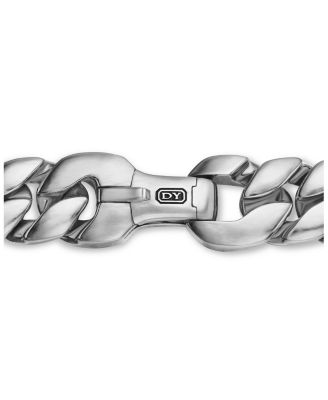 Men's Curb Chain Bracelet in Sterling Silver, 11.5mm