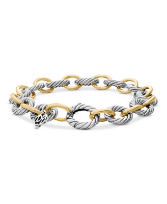 Oval Link Bracelet with Gold, 8"