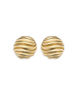 Sculpted Cable Earrings in Gold