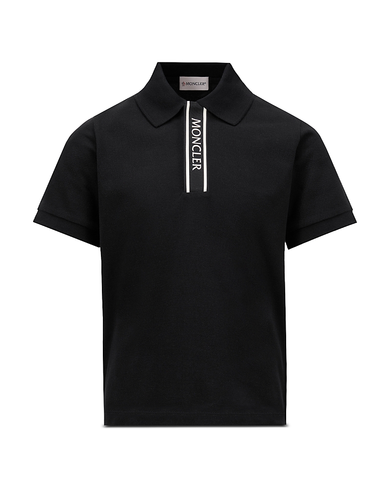 Moncler Boys' Logo-trimmed Cotton Piquet Polo Shirt - Big Kid In Navy