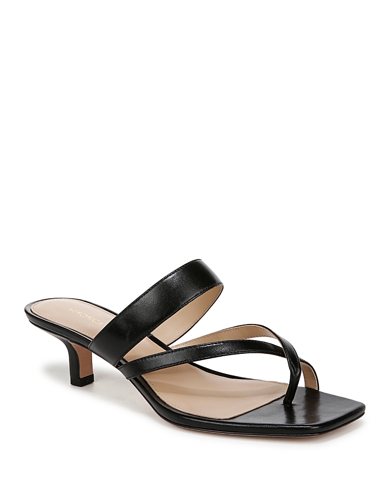 Veronica Beard Alanis Leather Crisscross Slide Sandals In Black